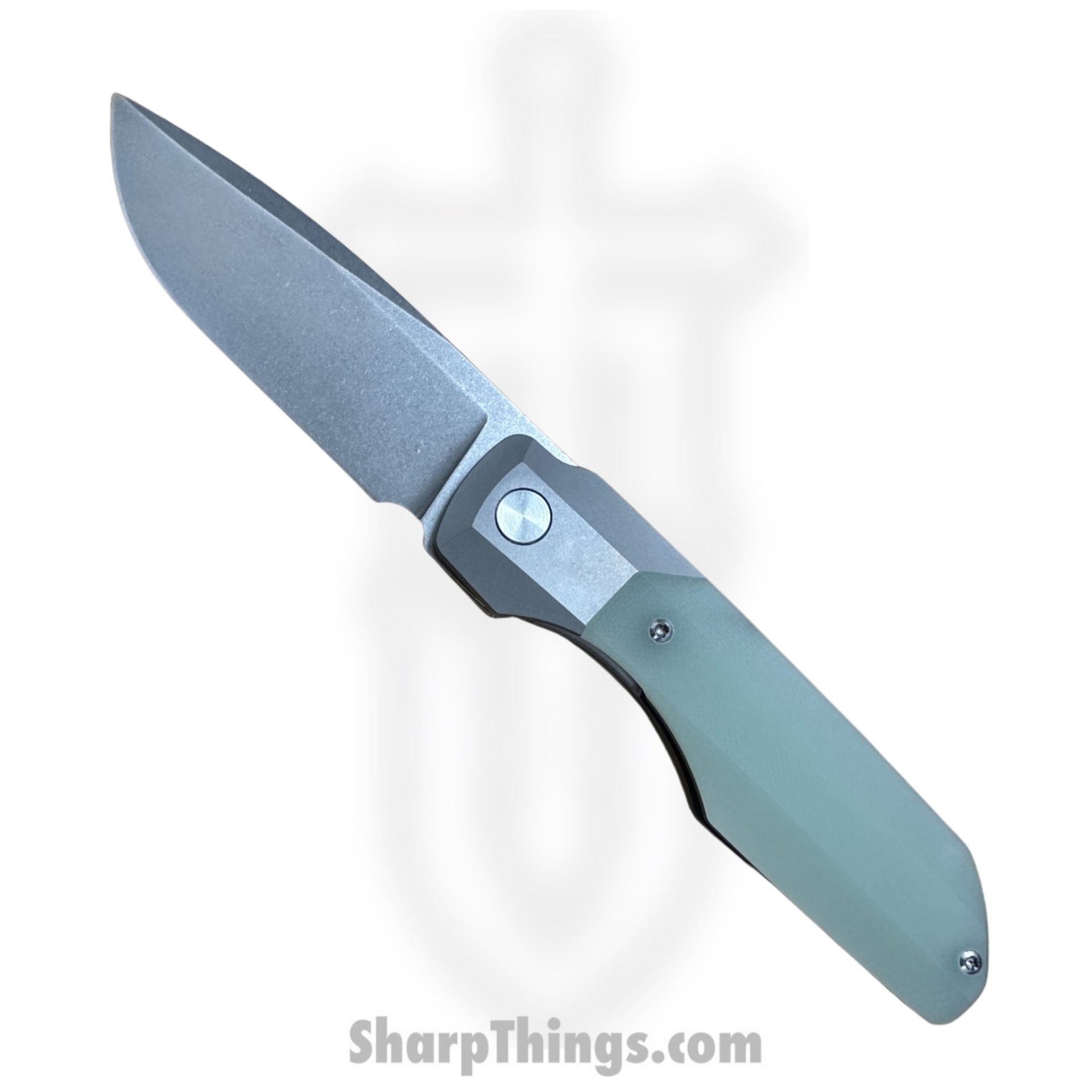 44203d07-c2a7-4666-b818-d2ebfcc7e67f_V-VSXL-SW-JD_1.jpeg Vero Engineering - V-VSXL-SW-JD - Synapse XL - Folding Knife - Stonewash M390 Drop Point - G10 - Jade - Image 1