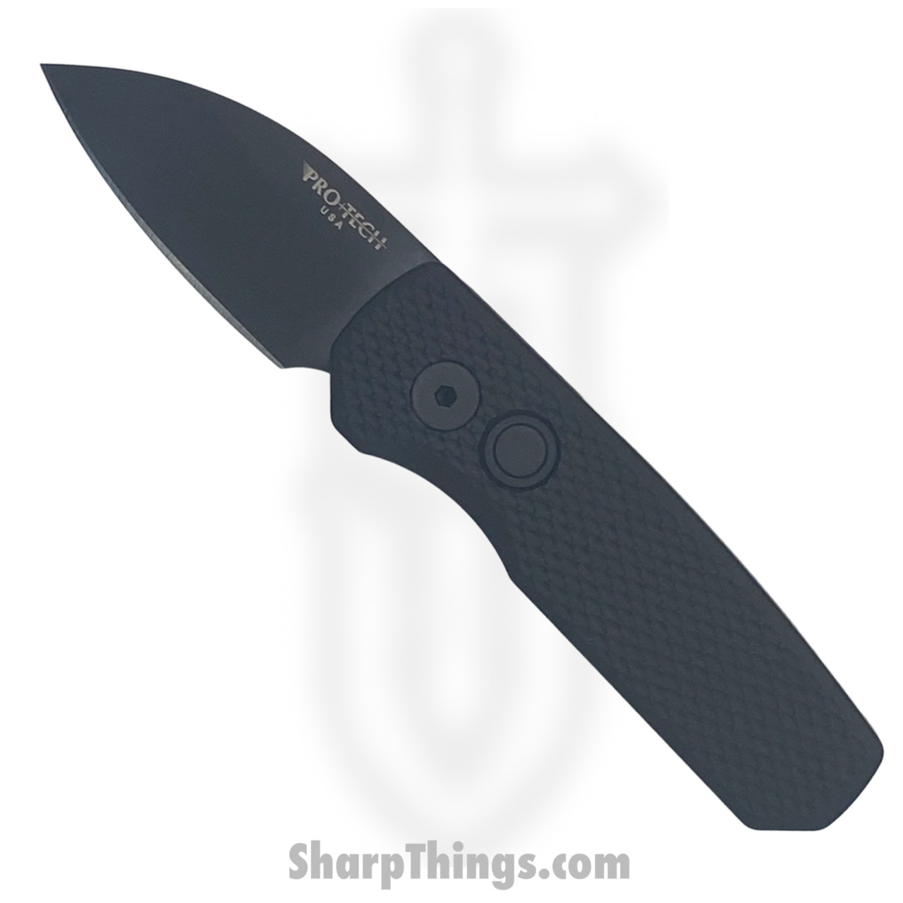 44908f70-ce49-4d55-9971-8f885be9acf2_R5106_1.jpg ProTech - R5106 - Runt 5 - Automatic Knife - CPM-20CV Coated Wharncliffe - Aluminum - Black - Image 1