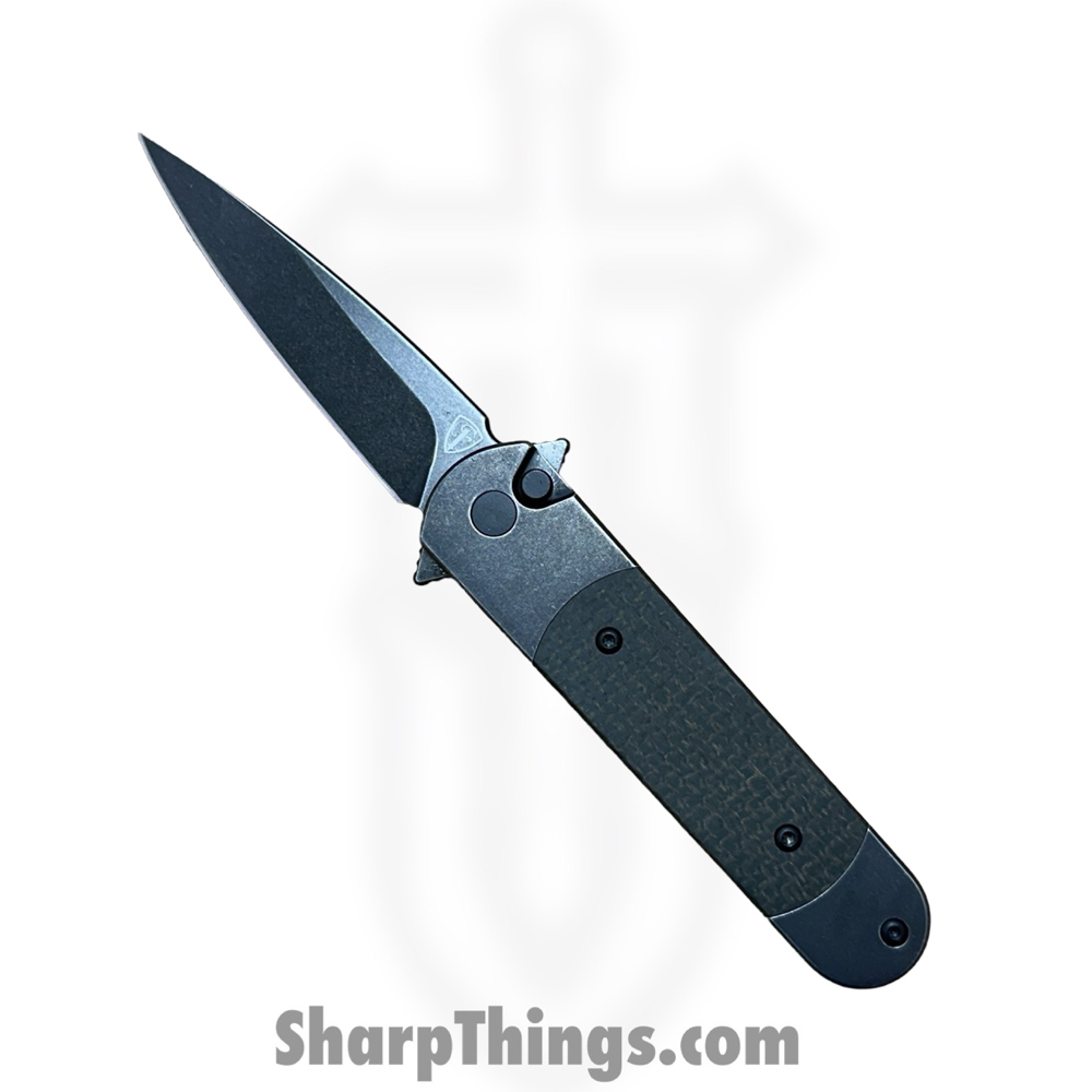 44aa93a1-9193-4af3-9ea0-31245b72dda6_RR415_1.jpg Finch Knife Co. - RR415 - Road Runner Swamp Ranger - Folding Knife - 154CM Blackwash Spear Point - Micarta - Black - Image 1