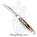 Case Cutlery - CA00178 - Small Stockman - Folding Knife - Tru-Sharp Stainless Polished Clip Sheepfoot Pen - Genuine Stag - Brown