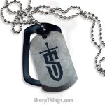 Attention 2 Detail Mercantile - A2DSharpTag - Sharp Things Dog Tag - Fixed Blade Knife - Titanium - Chain - Natural
