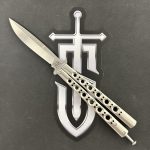 Benchmade Pre-Owned - 42PO - 42 Balisong Knife - Balisong - 154CM Weehawk Spear Point - Titanium - Spring Latch