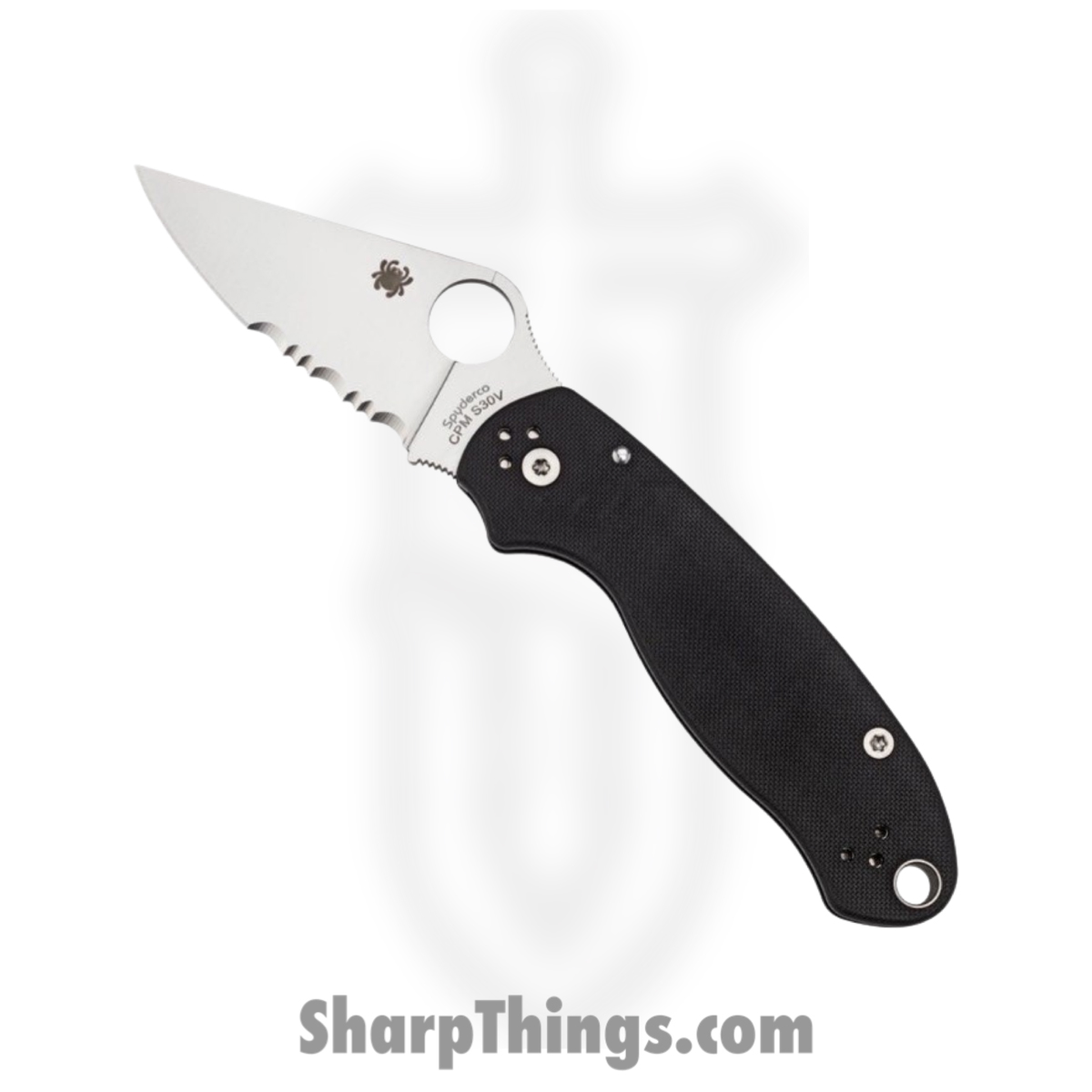 462ae26a-6ea4-471b-91b4-fba6f6af9558_SC223GPS_1.jpg Spyderco - SC223GPS - Para 3 - Folding Knife - CPM S30V Satin Spear Point - G10 - Black - Image 1