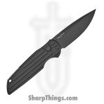 ProTech - TR-3 L-2 - Tactical Response 3 Left Handed "Swat Style" - Automatic Knife - 154CM DLC Drop Point - 6061-T6 Aluminum Grooved - Black