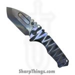 Medford Knife and Tool - MK0124VT-30PV-TPCF-BP - Prae "T" - Folding Knife - S45VN Vulcan Tanto - Titanium "Sand Dunes" - Black Flamed