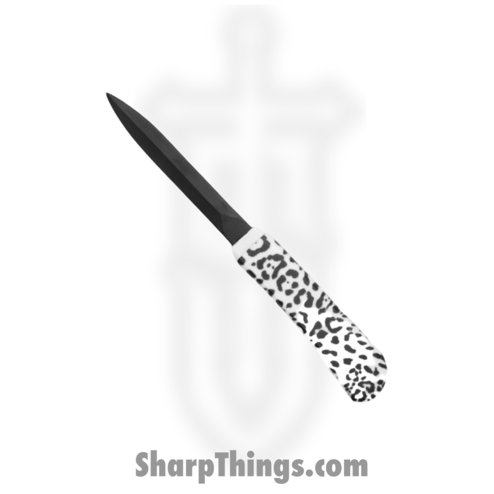 46cd94f4-7509-420a-a730-00c1bd6bafab_HK209_1.png VOC - HK209 - Comb with Hidden Knife - Fixed Blade Knife - Stainless Satin Dagger - Plastic - Leopard - Image 1