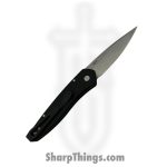 ProTech - 3436 - Newport - Automatic Knife - S35VN Stonewash Spear Point - 6061-T6 Aluminum 3D Wave Pattern - Black