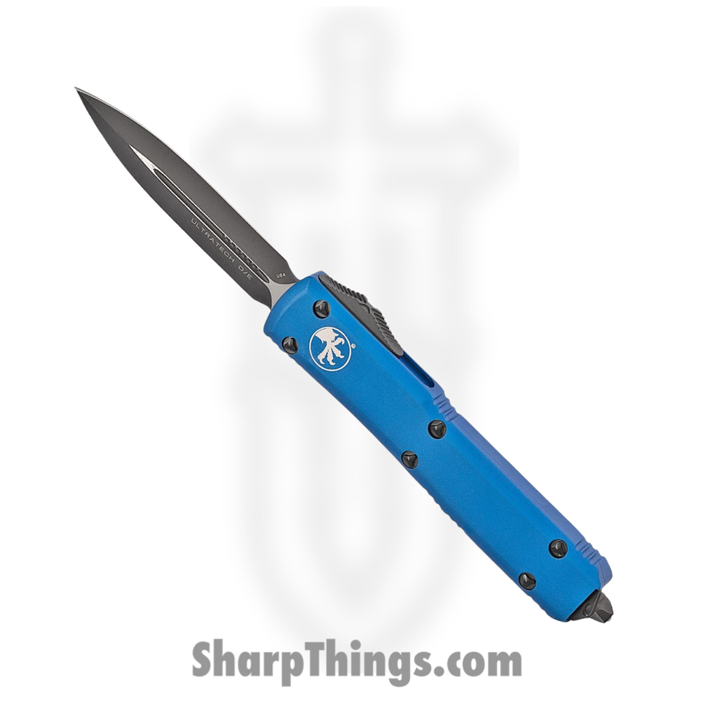 46de74d8-8269-4ccb-90d6-2f3ac2f60139_122-1BL_1.jpg Microtech - 122-1BL - Ultratech D/E - OTF Auto - Black Dagger - 6061-T6 Aluminum - Blue - Image 1