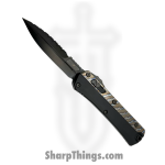Microtech - 184-2DLCFA - Glykon - OTF Auto - M390 DLC Bayonet - Aluminum - Black Flamed Ti Accents