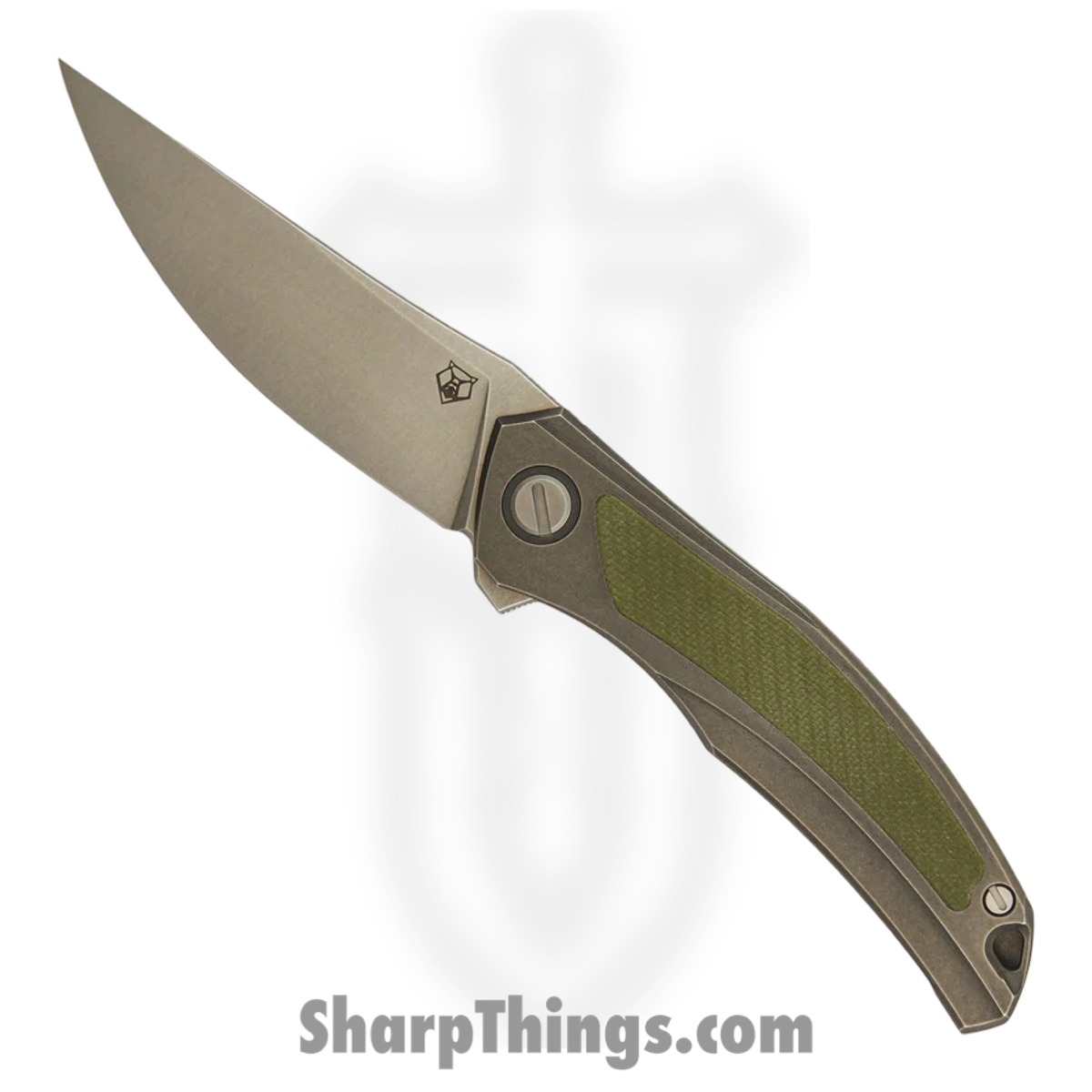 47d04001-4a3e-45be-9368-2287e40b492d_SHI-URS-QNL-GRNG10-M_1.jpg Shirogorov Knives - SHI-URS-QNL-GRNG10-M - Ursus Quantum - Folding Knife - Cromax PM Stonewash Upswept - Titanium G10 Inlay - Grey Green - Image 1
