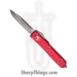 Microtech - 121-4RD - Ultratech - OTF Auto - Elmax, M390, 204P Satin Drop Point - 6061-T6 Aluminum - Red