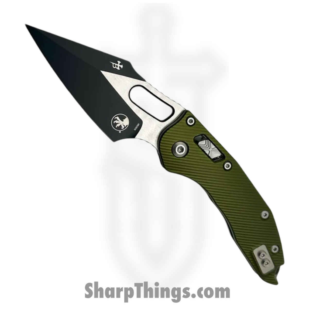 482739ac-9754-46b2-a969-209d9fe5d41a_169RL-1FLOD_1.jpg Microtech - 169RL-1FLOD - Stitch RAM-LOK - Folding Knife - M390MK Coated Spear Point - 6061-T6 Aluminum - OD Green - Image 1
