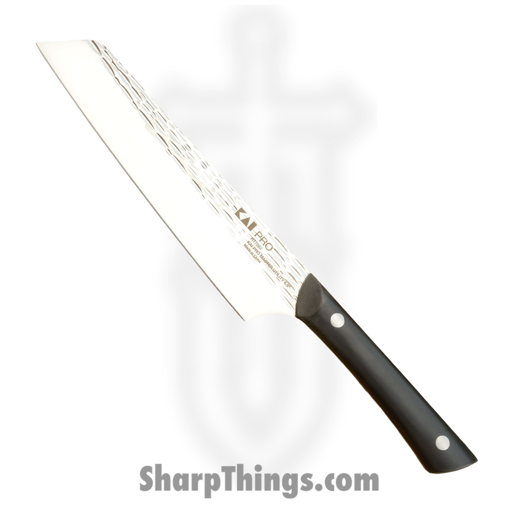 4859c3dd-fb5c-4b9e-8ccd-a6b5863d8f03_HT7082_1.jpg Kai - HT7082 - Pro Master Utility 6.5" - Fixed Blade Knife - AUS-6 Hammered Wharncliffe - POM - Black - Image 1