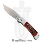 Finch Knife Co. - MO301 - Model 1934 - Folding Knife - 154CM Satin Clip Point - Jigged Bone - Crawdad