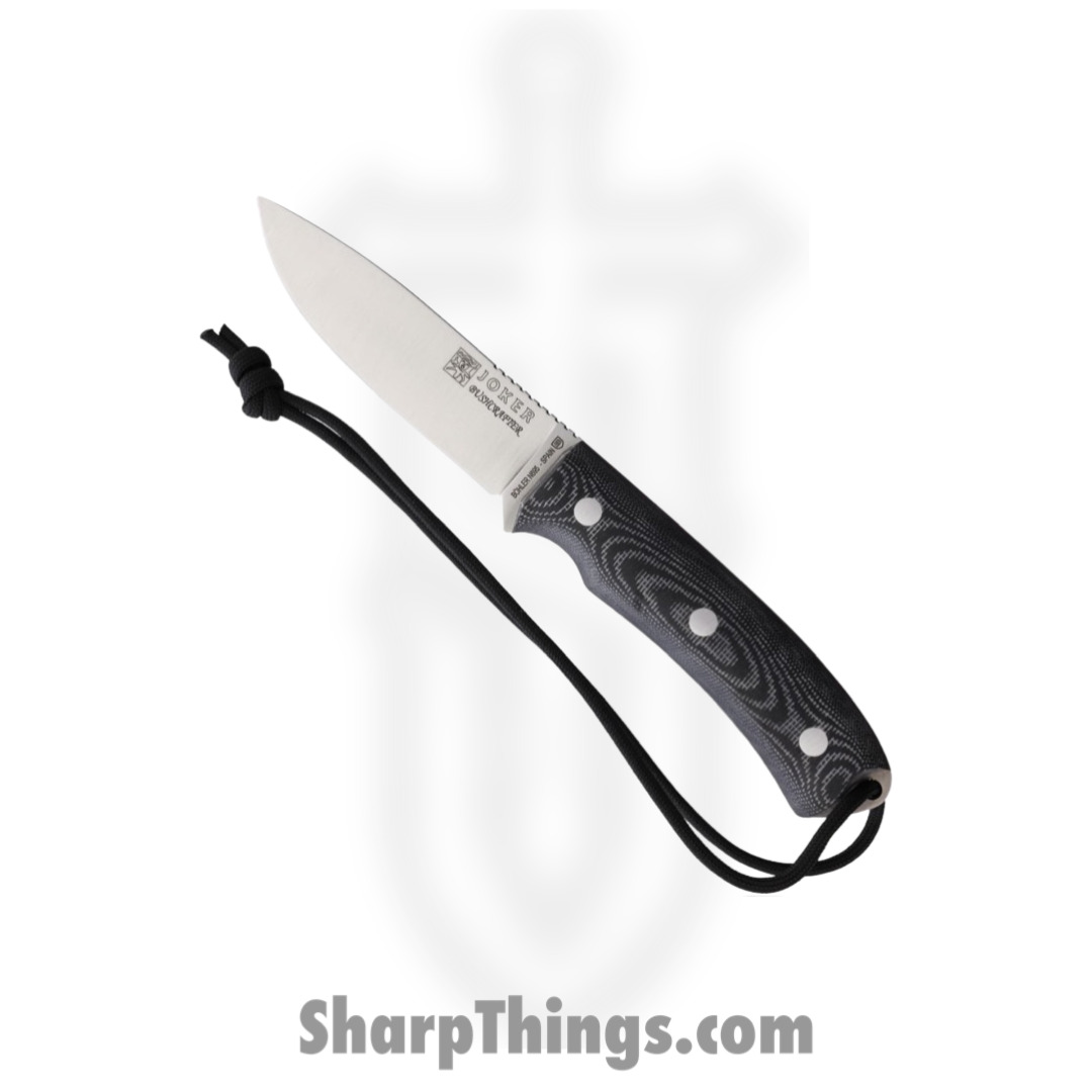4882ab78-ca99-4713-a83a-5e8efc4e8ce3_JKRCM120_1.jpg Joker - JKRCM120 - Bushcrafter - Fixed Blade Knife - Bohler N695 Satin Drop Point - Micarta - Black - Image 1