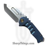 Medford Knife and Tool - MK0294TT-37A2-T1C1-BN - Genesis "T" - Folding Knife - S45VN Tumbled Tanto - Titanium - Blue