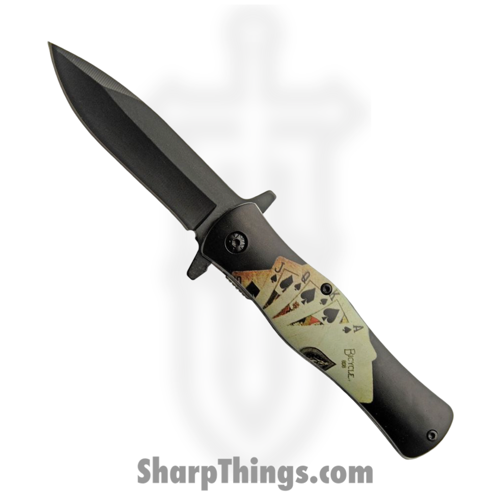 49557f94-6bc9-43ae-9e1b-d92f61f70046_CN300562CD_1.png Rite Edge - CN300562CD - Gambler - Folding Knife - Stainless Coated Dagger - ABS - Black/White - Image 1