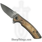 Defiant 7 - D7-Hyr-SW-MO - Hyrax - Folding Knife - CPM MagnaCut Stonewash Spear Point - Titanium - Mokume
