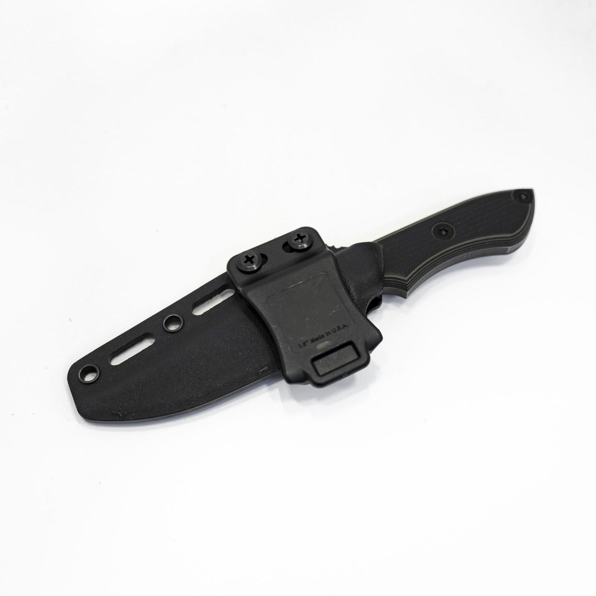 4974b63f-ca8d-46d3-8bfa-a402cfd9a699_StrikerBDUBG_1.jpg T.Kell Knives - StrikerBDUBG - Striker - Fixed Blade Knife - 1095 Nickle Boron Coated Clip Point - G10 - BDU Premium Bullet Grip - Image 1