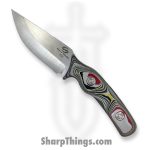 Beans Blades - BBJavFordite - Javelin - Fixed Blade Knife - M390 Satin Drop Point - Fordite - Multi