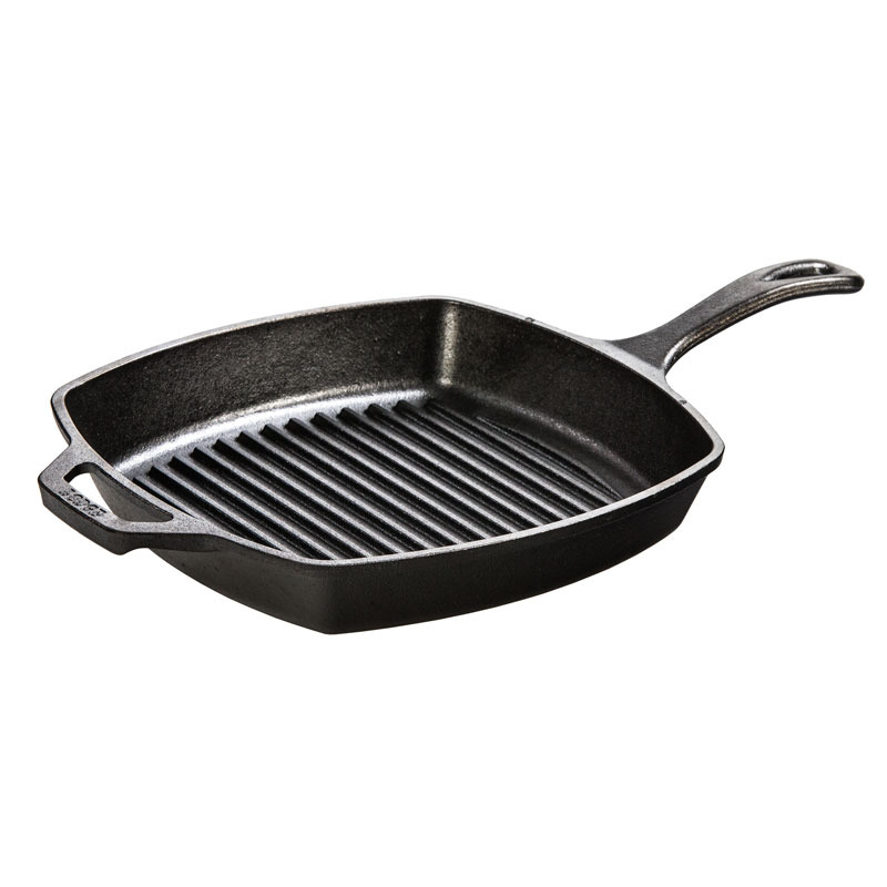 49db64d5-c561-4777-b4d1-ef2a66edcefe_L8SGP3_1.jpg Lodge - L8SGP3 - 10.5 Inch Square Cast Iron Grill Pan - Black - Image 1