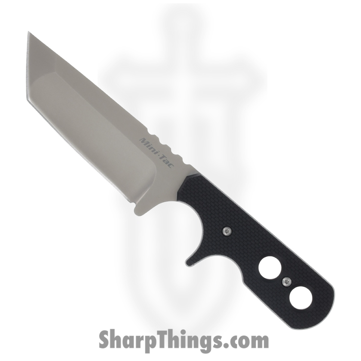 49f94d41-6a14-462c-acdc-64f760c0ddf6_CS49HTF_1.jpg Cold Steel - CS49HTF - Mini Tac Tanto - Fixed Blade Knife - AUS-8A Blasted Tanto - Griv-Ex - Black - Image 1