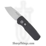 ProTech - R5405 - Runt 5 - Automatic Knife - Magnacut Stonewash Reverse Tanto - Aluminum - Black