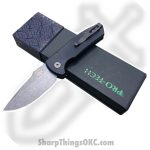 ProTech - LG411-LH - SBR Left Handed - Automatic Knife - S35VN Acid Wash Clip Point - Aluminum - Black