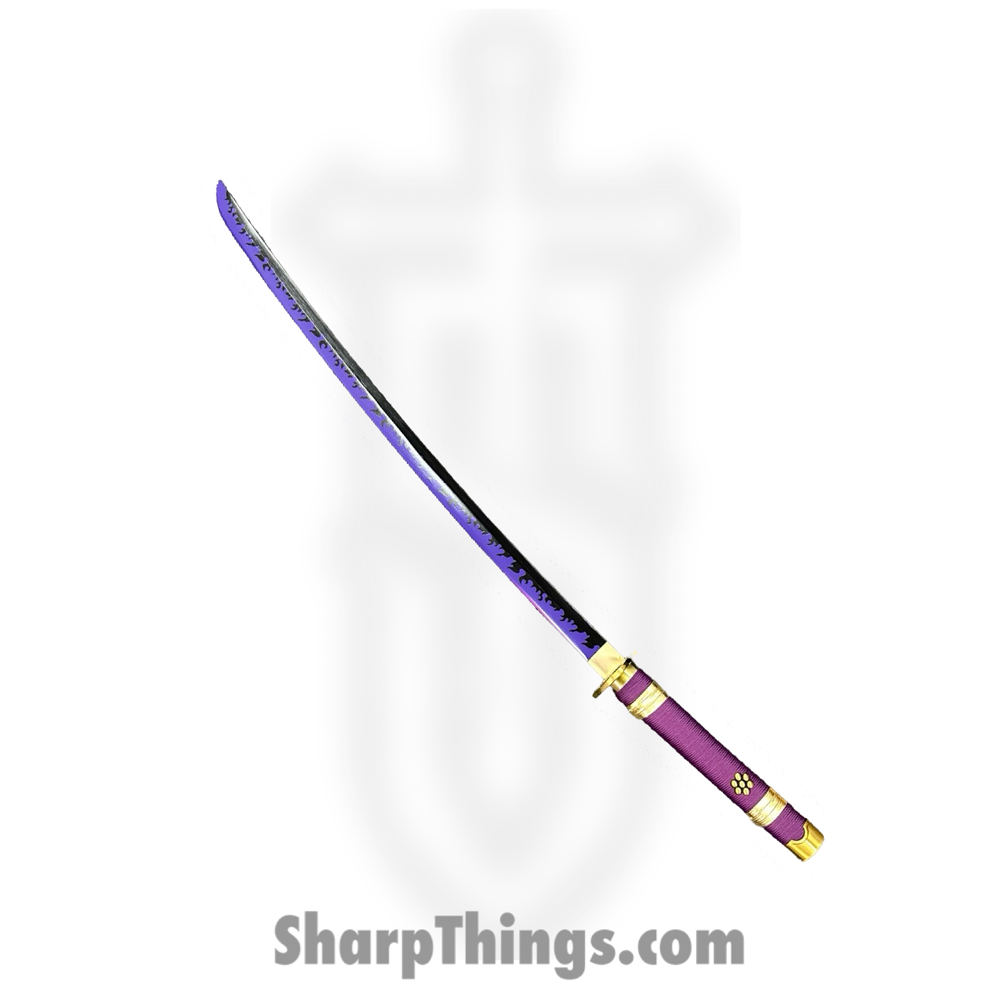 4ae8af59-a111-4e24-84db-1061f5d999cf_PURPENMA0125_1.jpg SBC - PURPENMA0125 - Purple Enma - Fixed Blade Knife - 1045 HC Purple and Black Katana - Cord Wrapped - Purple - Image 1