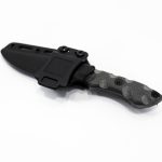 T.Kell Knives - StrikerBlkMGG - Striker - Fixed Blade Knife - 1095 Nickle Boron Coated Clip Point - Micarta - Black Premium Grenade Grip
