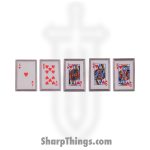 TS-9105 - Royal Flush Red 5 Piece Throwing Card Set - Red