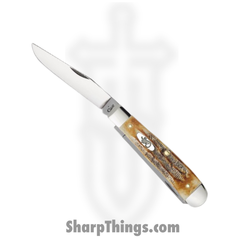 4c5f5476-0f75-4ea2-9ddd-ec389ea6e39d_CA03573_1.jpg Case Cutlery - CA03573 - Trapper - Folding Knife - Tru-Sharp™ Stainless Polished Clip/Spey - 6.5 BoneStag - Brown - Image 1