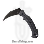 Bastinelli Creations - BAS249 - Grumpy Serrated - Fixed Blade Knife - M390 PVD Karambit - Micarta - Black