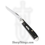 Case Cutlery - CA65016 - Mini Trapper - Folding Knife - Tru-Sharp™ Stainless Polished Clip/Spey - Jigged Buffalo Horn - Black