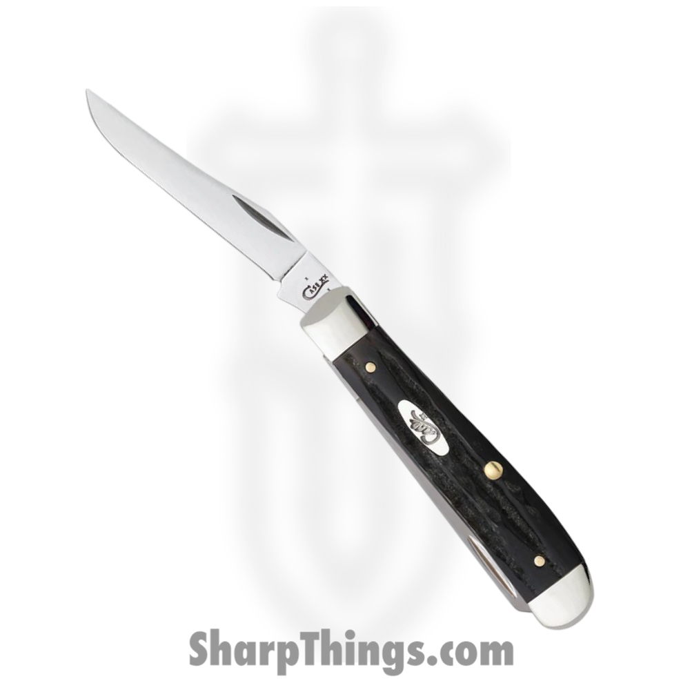 4d37acb1-29b7-4e56-b340-5d4bf07c0a26_CA65016_1.jpg Case Cutlery - CA65016 - Mini Trapper - Folding Knife - Tru-Sharp™ Stainless Polished Clip/Spey - Jigged Buffalo Horn - Black - Image 1