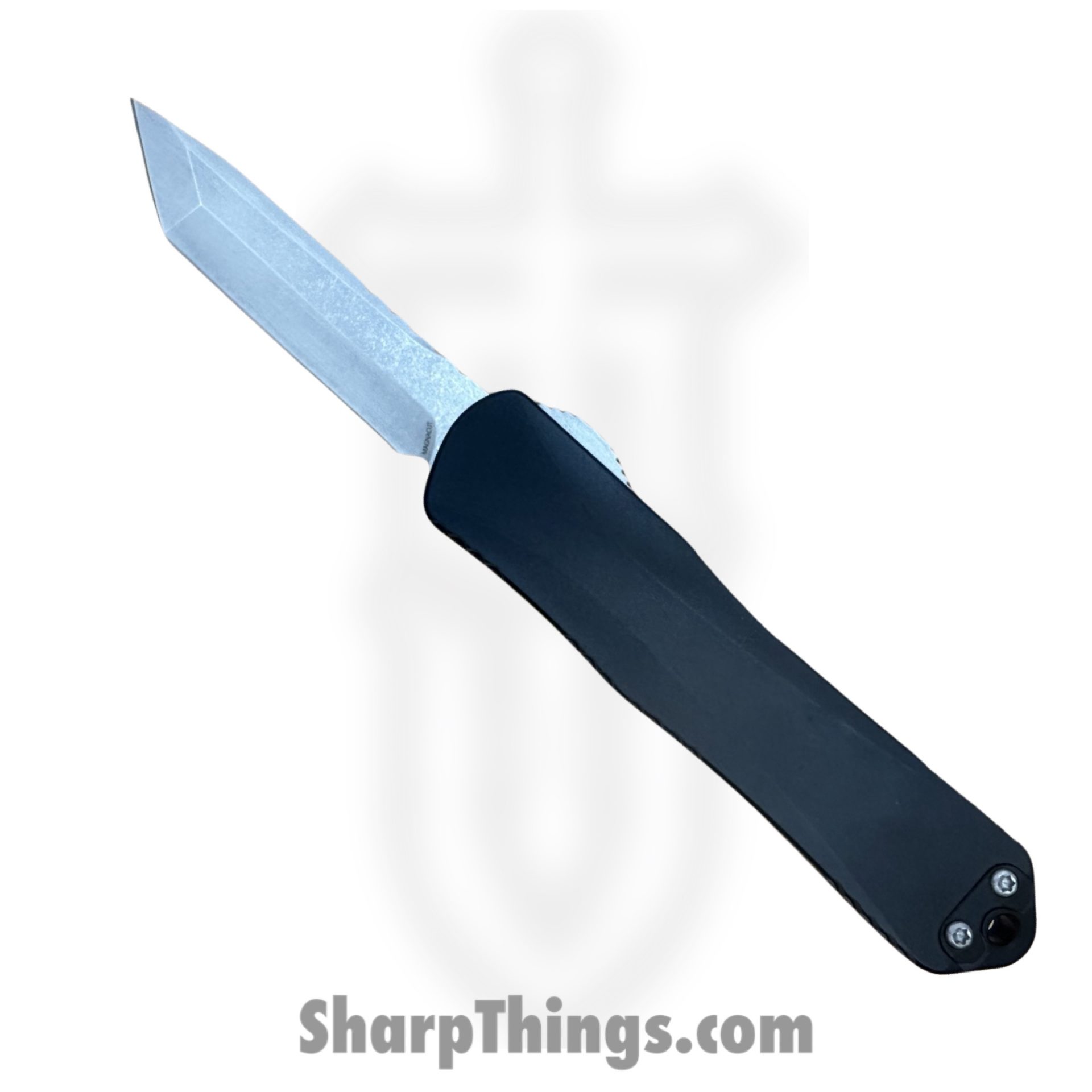 4d9218fc-a22b-418d-8238-69cdf380bda5_H027-2A_1.jpeg Heretic Knives - H027-2A - Manticore E - OTF Auto - Magnacut Stonewash Tanto - 6061 T6 Aluminum - Black - Image 1