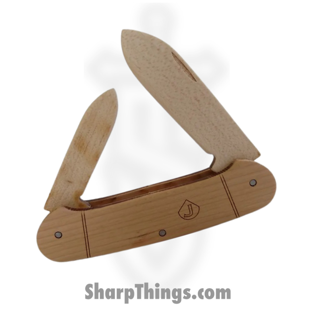 4da00471-9fd0-4331-8b05-602bacf00d18_JJ5_1.jpg JJ's Knife Kit - JJ5 - Two Blade Canoe Knife Kit - Folding Knife - Maple Canoe - Cherry Wood - Brown - Image 1