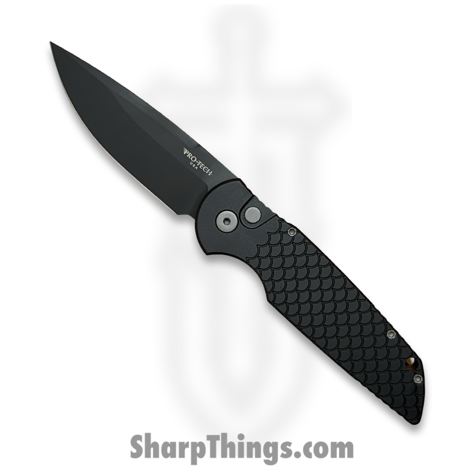 4db53e9d-e561-4ba8-b000-709f29789abe_TR-3-X1-MC_1.png ProTech - TR-3 X1 MC - Tactical Response 3 - Automatic Knife - CPM MagnaCut Coated Drop Point - 6061-T6 Aluminum - Black - Image 1