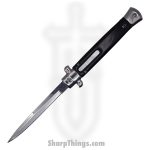 Steel River Knives - SBOTF11ITSH - Magnum – 11” Italian Stiletto OTF Automatic Knife – 440 Bayonet - Black Horn
