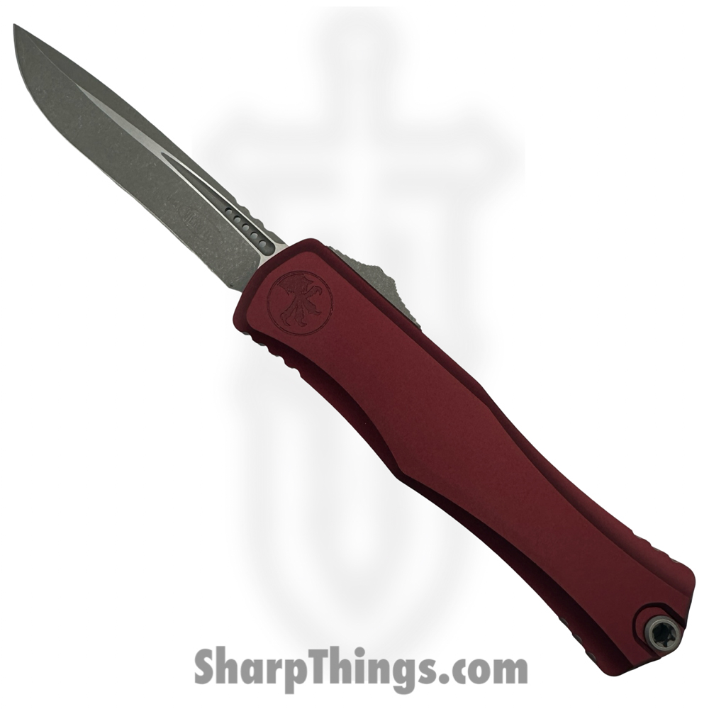 4df7745d-972b-4790-97a6-cd0d258cfcf3_1702-10APMR_1.jpg Microtech - 1705-10APMR - Hera II - OTF Auto - M390MK Apocalyptic Recurve - 6061-T6 Aluminum - Merlot - Image 1