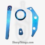 Aurora Knife and Tool - AK-TRUF-AC-SABL - Truffels Accent Set - Backspacer Pivot Collar Pocket Clip and Clip Filler - Titanium - Satin Blue