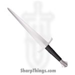 Cold Steel - CS88ITD - Italian Dagger - Fixed Blade Knife - Carbon Steel Satin Dagger - Leather Wood - Black