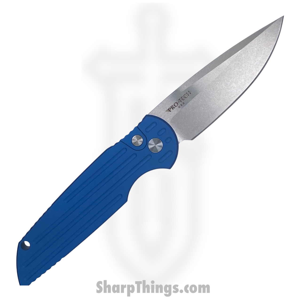 4e382bfe-cda0-44f3-8002-9e3e51c7a603_TR-3-L-1-Blue_1.jpg ProTech - TR-3 L-1 Blue - Tactical Response 3 Left Handed - Automatic Knife - 154CM Stonewash Drop Point - Aluminum - Blue - Image 1