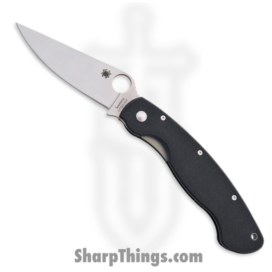 4e7e1b04-ee29-4be5-a6ea-780847812085_SC36GPE_1.jpg Spyderco - SC36GPE - Military Model - Folding Knife - CPM-S30V Satin Clip Point - G10 - Black - Image 1