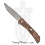 Finch Knife Co. - FKCA410 - Chernobyl Ant - Folding Knife - 14C28N Satin Drop Point - Micarta - Brown