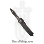 Microtech - 142-2T - Combat Troodon Tactical - OTF Auto - M390 Coated Dagger - 6061-T6 Aluminum - Black