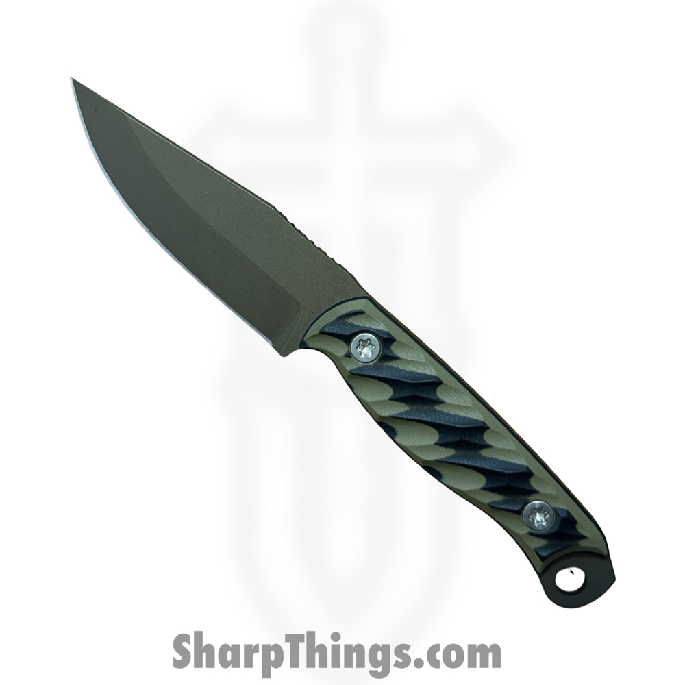 50020ff0-4824-443f-898d-4da969905455_HFBCRG10ODBK_1.jpg Half Face Blades - HFBCRG10ODBK - Crow Jr - Fixed Blade Knife - S45VN Coated Drop Point - G10 Ti - OD Green Black - Image 1