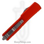 Microtech - 147-10OR - UTX-70 - OTF Auto - Elmax, M390, 204P Stonewash Dagger - 6061-T6 Aluminum - Orange