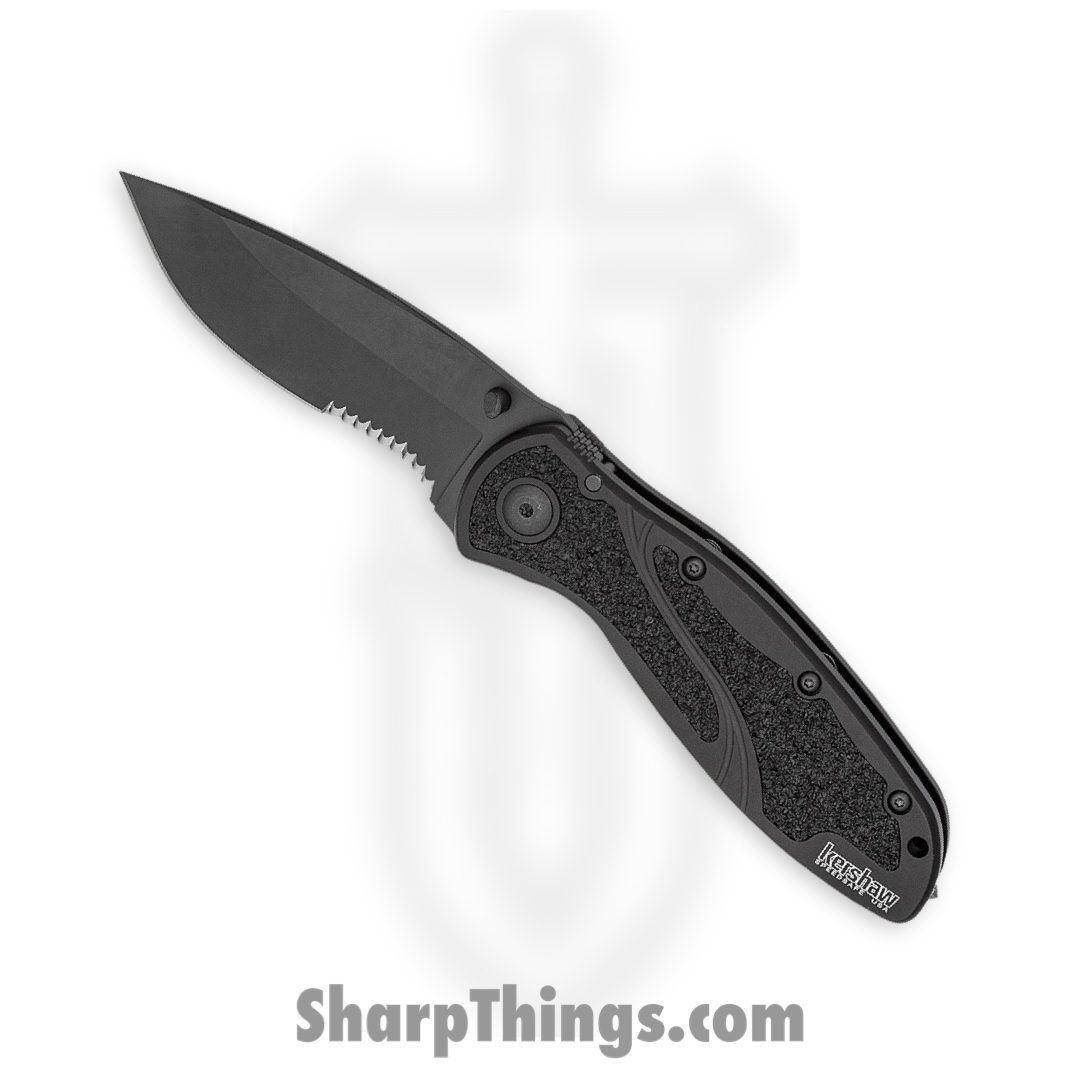 50d6c557-ce98-42b5-a847-dba12dfc8ebe_1670GBBLKST_1.jpg Kershaw - 1670GBBLKST - Blur - Folding Knife - 14C28N Cerakote Drop Point - 6061-T6 Aluminum Trac-Tec Inserts - Black - Image 1