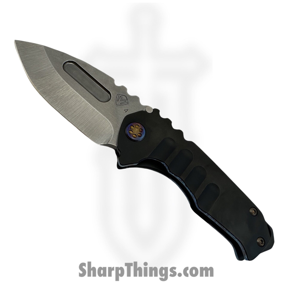 511e83b0-217b-432c-ab3a-81728ec9d159_MK0294TTD-30PV-TFCF-BP_1.jpg Medford Knife and Tool - MK0294TTD-30PV-TFCF-BP - Genesis T Pen Ano Perimeters - Folding Knife - S45VN Tumbled Drop Point - Titanium - Black - Image 1